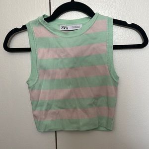 Zara stripped cropped tank
